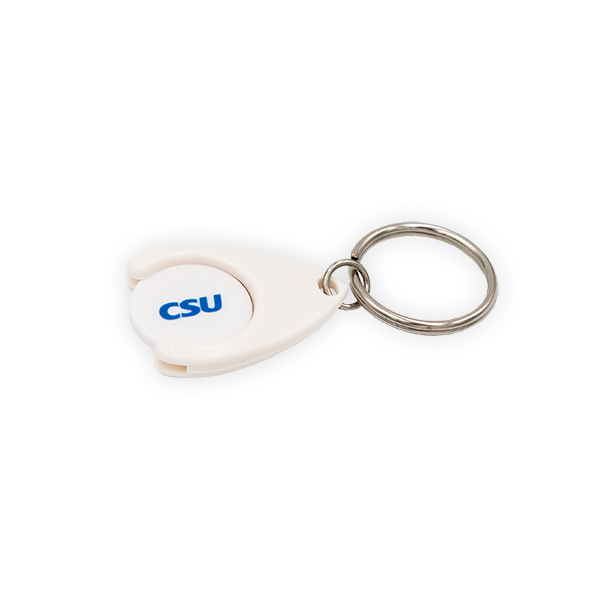 Schlüsselanhänger mit Einkaufswagenchip "CSU"