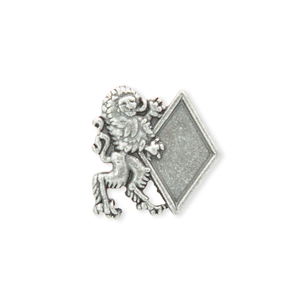 Panzer Löwe Ansteckpin - 30x14,6 Mm, Antik-silberfarben, Mit Dorn Und Schmetterlingsverschluss