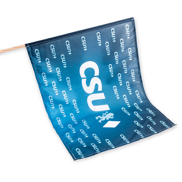 CSU-Fahne mit Holzstab