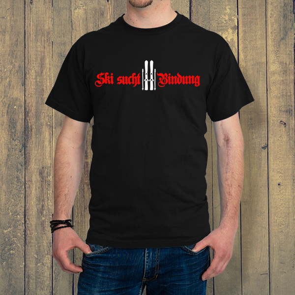 Herren-T-Shirt "Ski sucht Bindung"