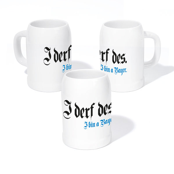 Steinkrug "I derf des. I bin a Bayer"