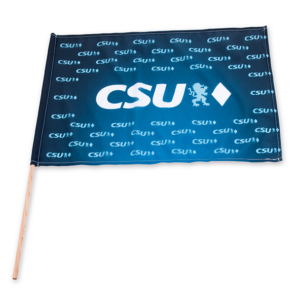 CSU-Fahne mit Holzstab