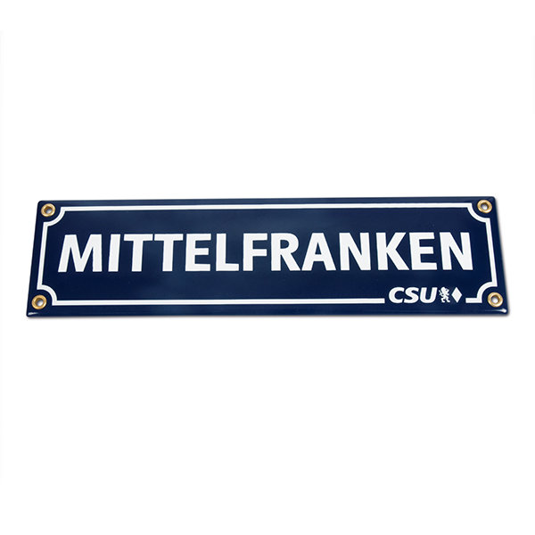 Emailleschild Mittelfranken & CSU (8 x 30 cm)