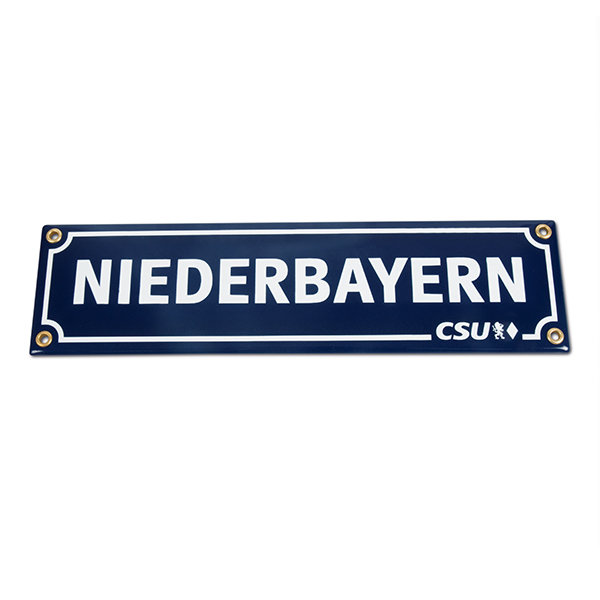Emailleschild Niederbayern & CSU (8 x 30 cm)