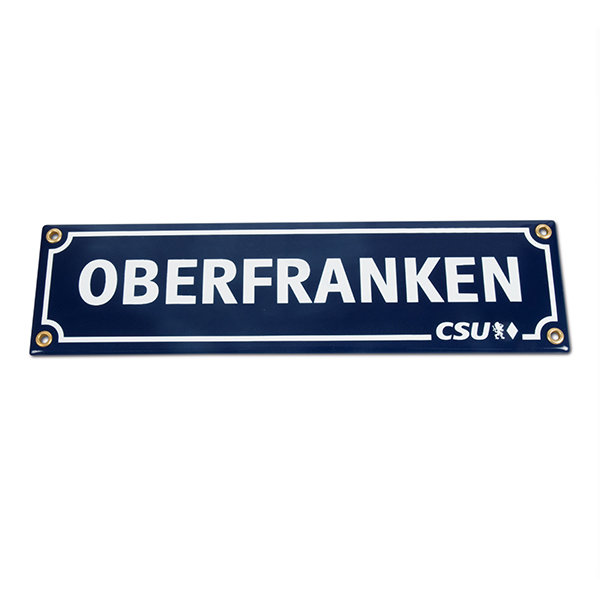 Emailleschild Oberfranken & CSU (8 x 30 cm)